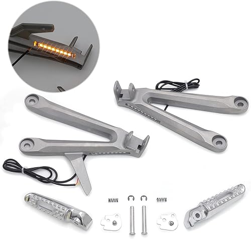 HTTMT - (Luz LED de señal de giro) Soporte para reposapiés trasero plateado compatible con 05-06 Hond CBR600RR PN MT390-011A-SR HTTMT - (Luz LED de señal de giro) Soporte para reposapiés trasero plateado compatible con 05-06 Hond CBR600RR PN MT390-011A-SR