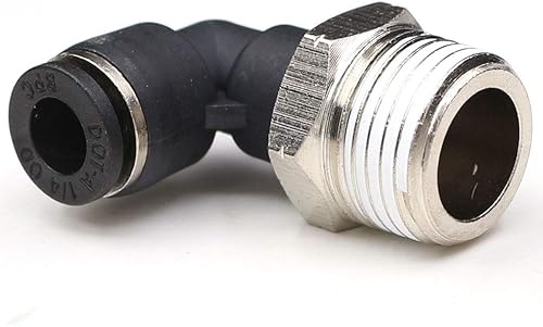 Vista 40 de CEKER 1/2 codo macho Airlines Empuje accesorios de empuje 90 grados Conexiones de aire Conexiones de aire, tubería PL de 0.472 in Od x 1/2 "Npt