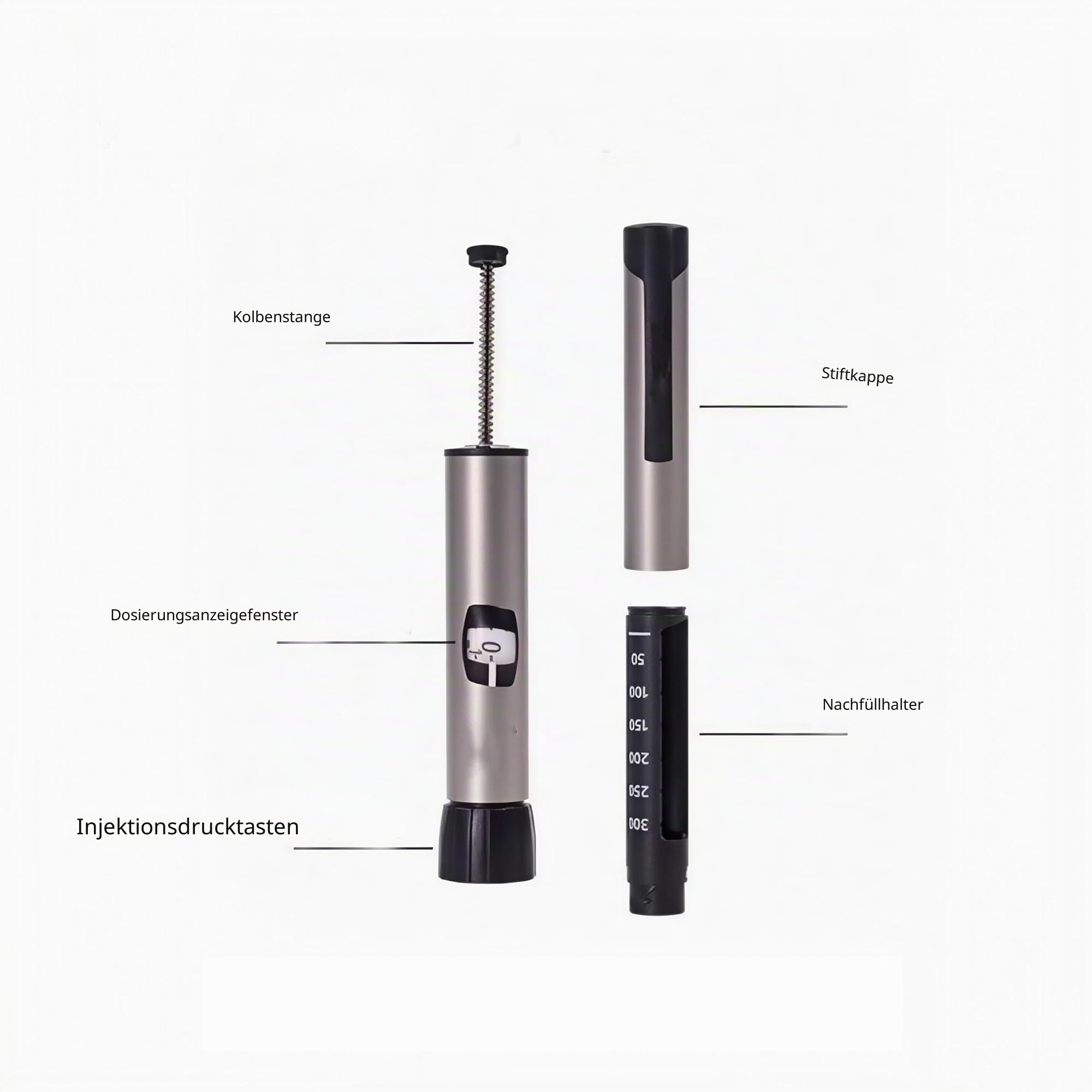 Intelligenter Insulin-Stift, Speicherfunktion mit digitaler Anzeige, NFC-Datenspeicherung und -übertragung