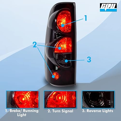 Vista 2 de CPW Luces traseras compatibles con Chevrolet Silverado 1999 2000 2001 2002 2003 2004 2005 2006 [2007 Classic Body] [GMC Sierra 1999-2003] Luces