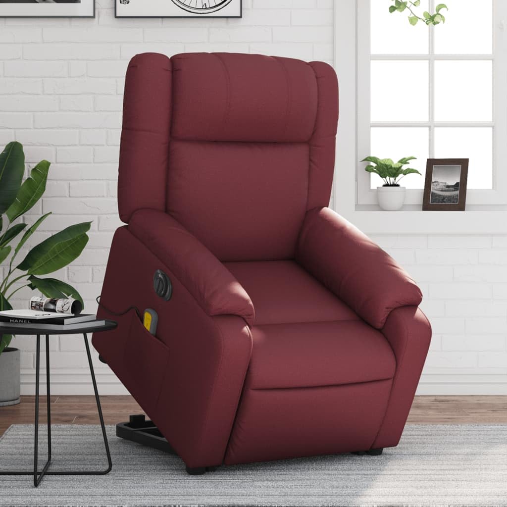 LAPOOH Lehnstuhl mit Rückenlehne, weinrot, aus Kunstleder, verstellbare Sessel für Wohnzimmer, Aufstehsessel, Relaxsessel (SPU:3205175)