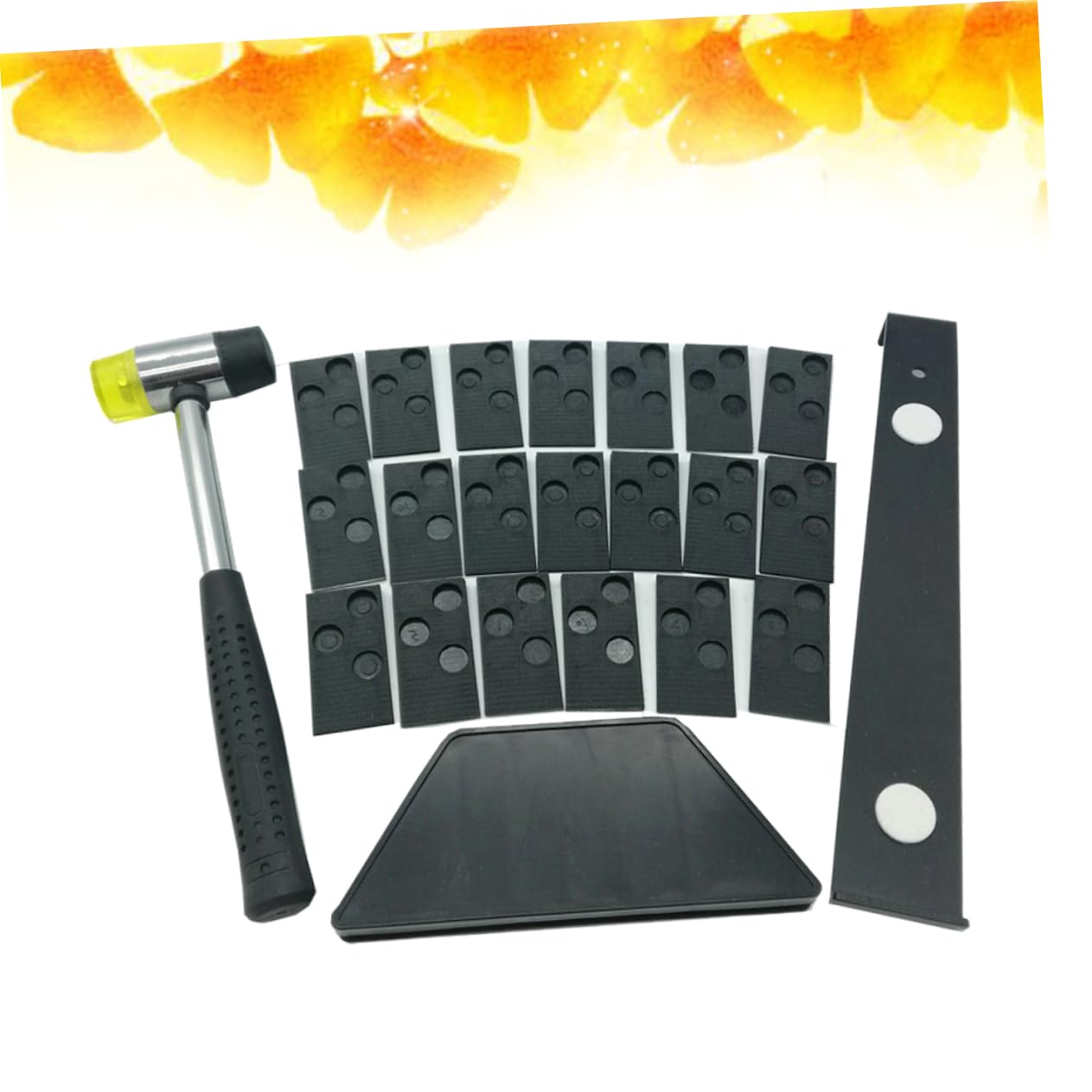 Housoutil Kit de Instalación de Suelos Laminados 23 Piezas con 20 Espaciadores, Barra de Tracción, Mazo y Taco de Goma para Instalación Rápida de Parquet