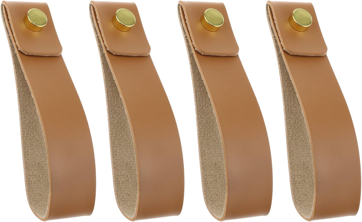 Haidong 4pcs Leather Wall Hanging Sling, Artificial Leather Straps, Wall-Mounted Hook Suitable for Bathroom, Kitchen and Bedroom