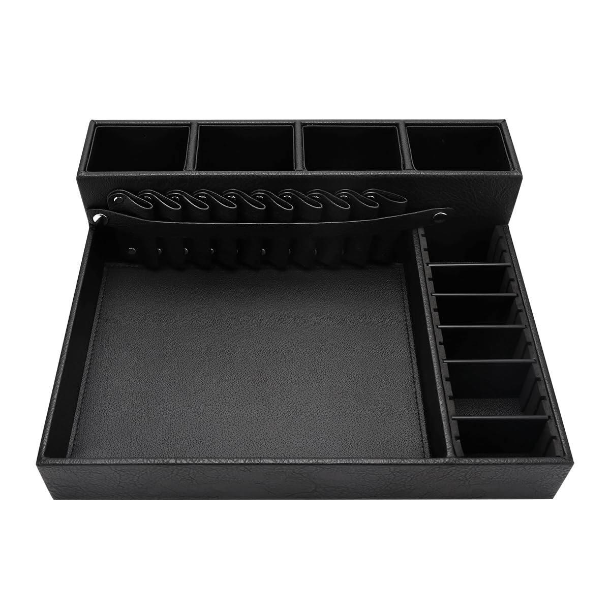 CGBARBER Beauty Professional Barber Clipper Tray Case, Professional Hair Trimmer Holder Hairdresser Stylists Barber Tools Box Black (Large)