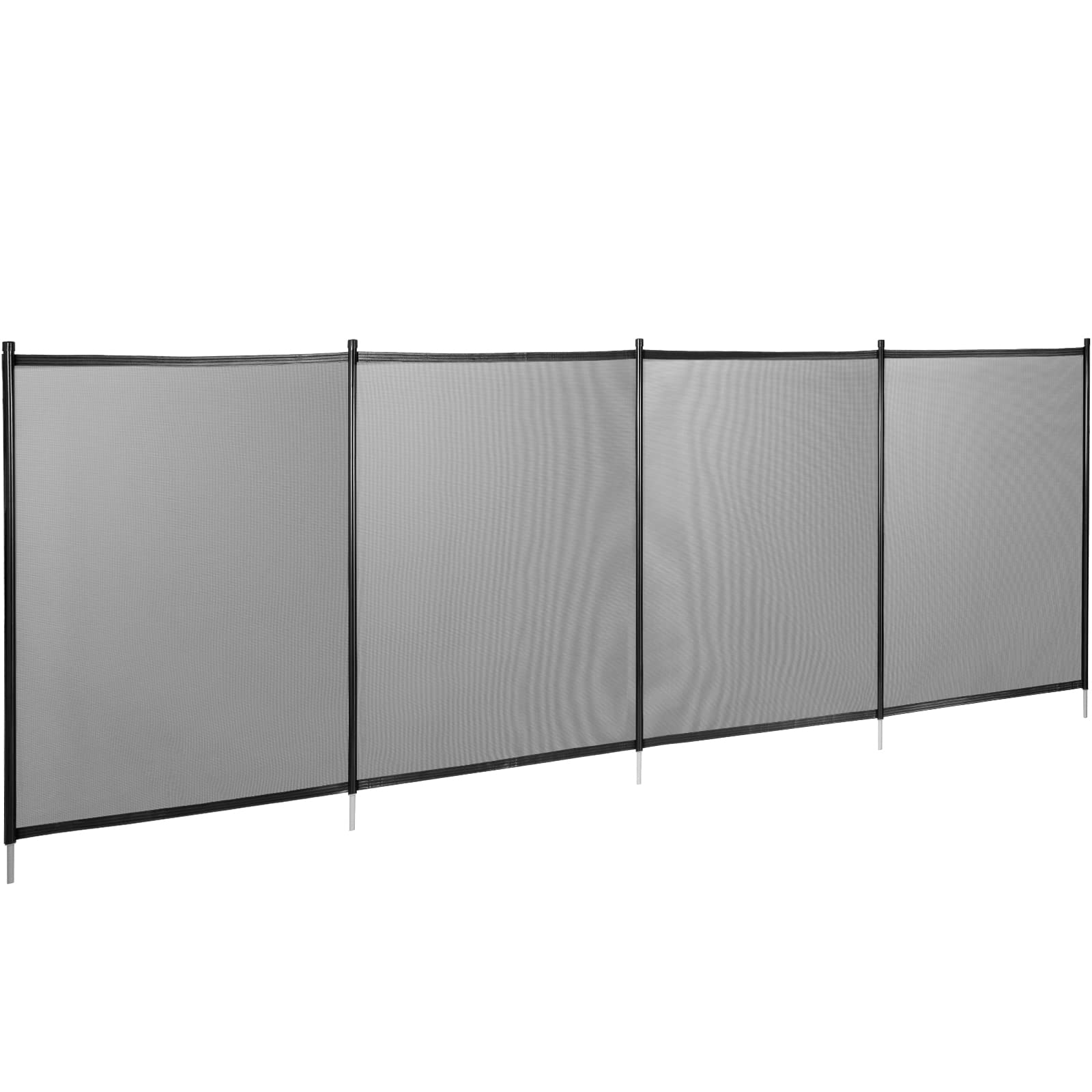 VEVOR Pool Fencing Mesh, 4 x 96 ft Swimming Pool Fence, 1000D PVC Mesh Fabric Removable Pool Fence, Pool Fence for Inground Pools with Aluminum Poles and Stainless Steel Tubes for Security and Privacy