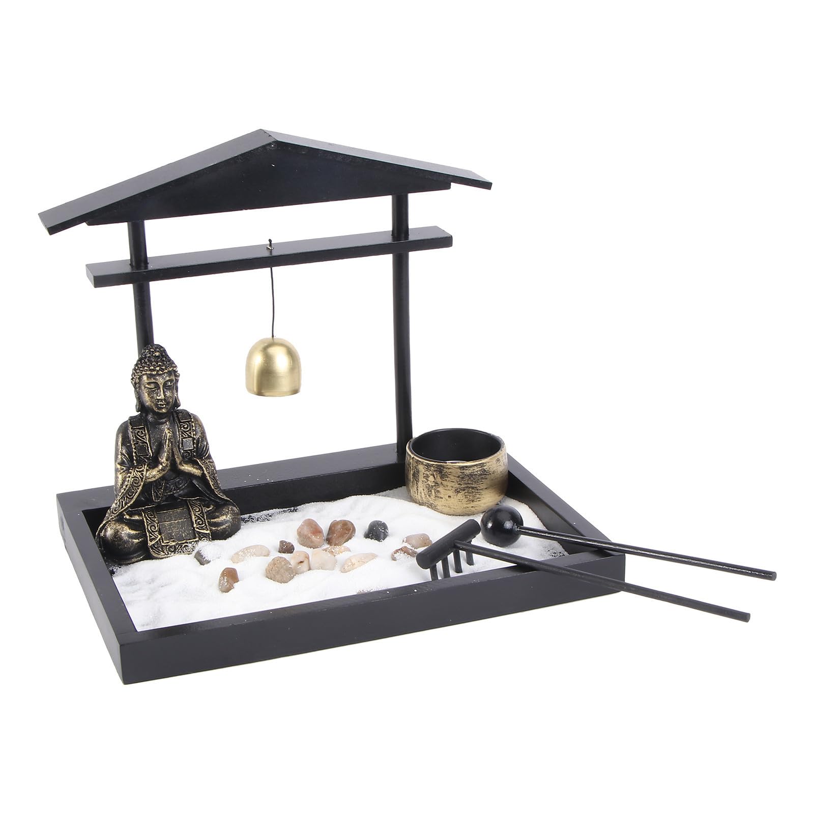 GLEAVI Figura de Buda para Mesa de Arena, Adorno de Resina Marrón