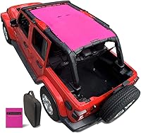 Vista 60 de Shadeidea - Parasol para Jeep Wrangler JL Unlimited (2018-2023) de 2 puertas y 4 puertas frontales, pantalla de malla negra para parasol JLU SAHARA