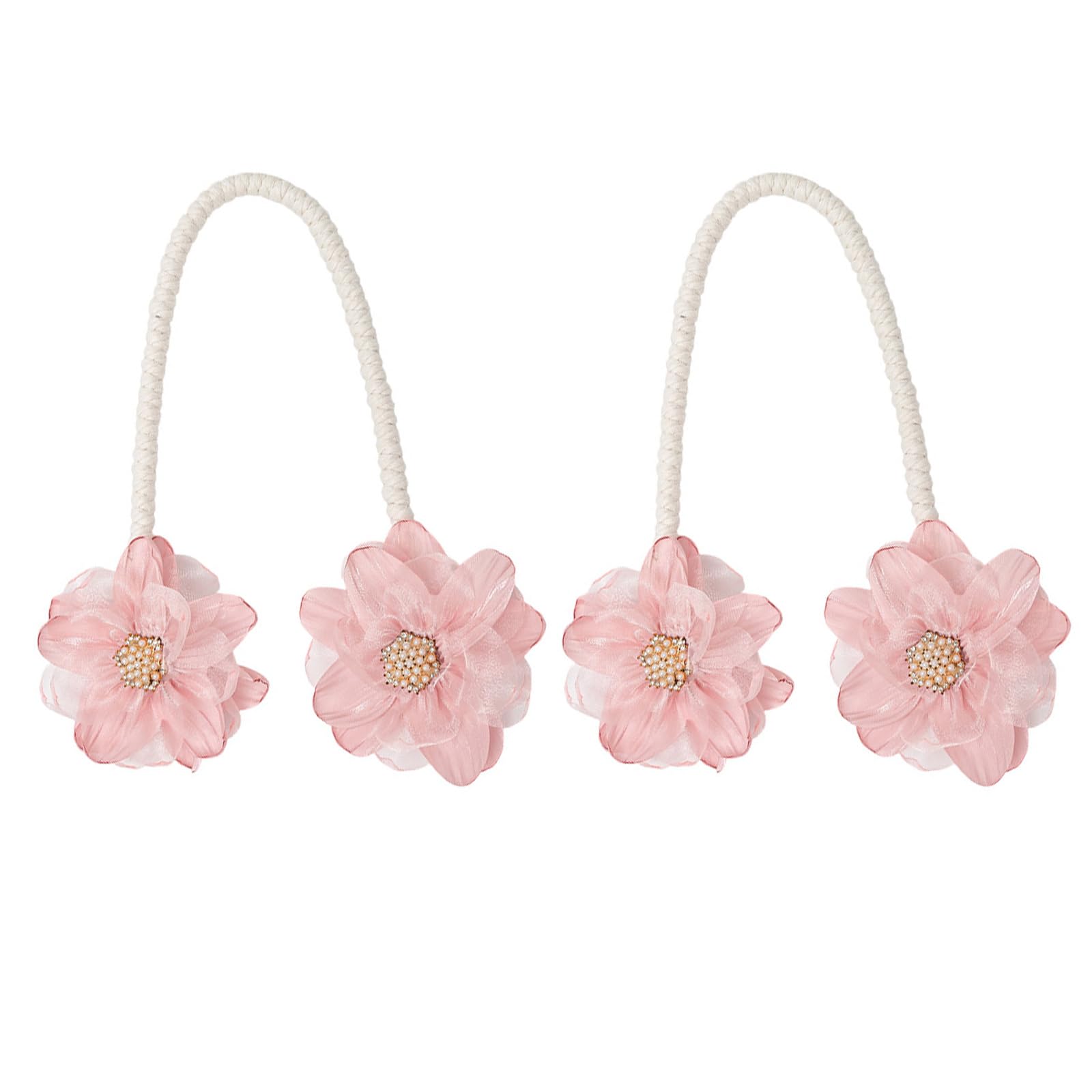 Of 2 Elegant Artificial Flower Drapery Buckles Flexible Tieback Clip Window Curtain Tiebacks Holdbacks