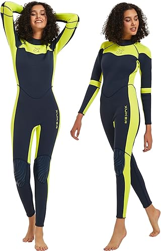 XUKER Women Men Wetsuit 3mm, Neoprene Wet Suits Back Zip in Cold Water Full Body Dive Suit for Diving Snorkeling Surfing Swimming Canoeing