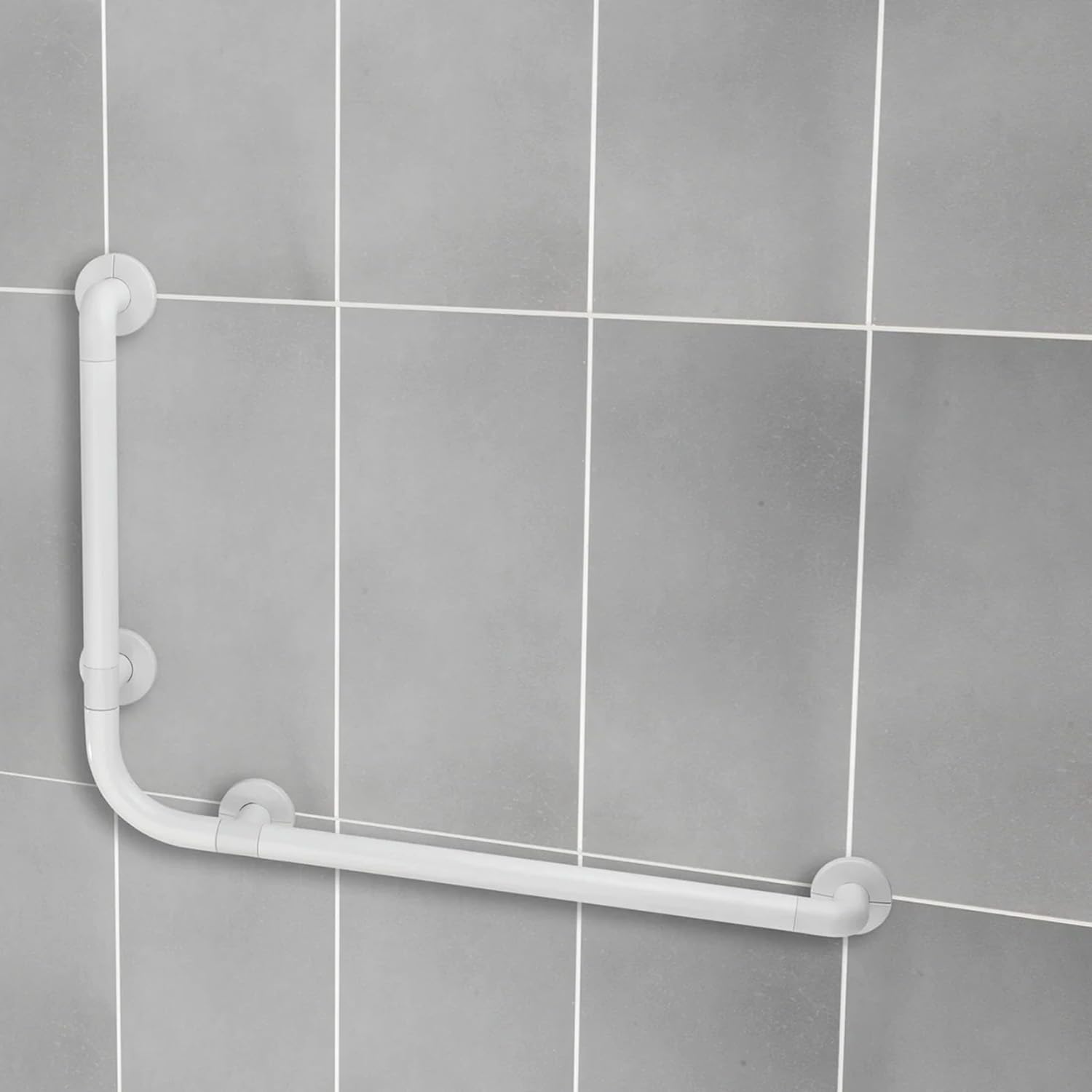 Maniglia di Sicurezza per Bagno - Maniglione di Sicurezza per Doccia e Vasca da Bagno, in Alluminio, 78x55.5x8.2cm, Bianco