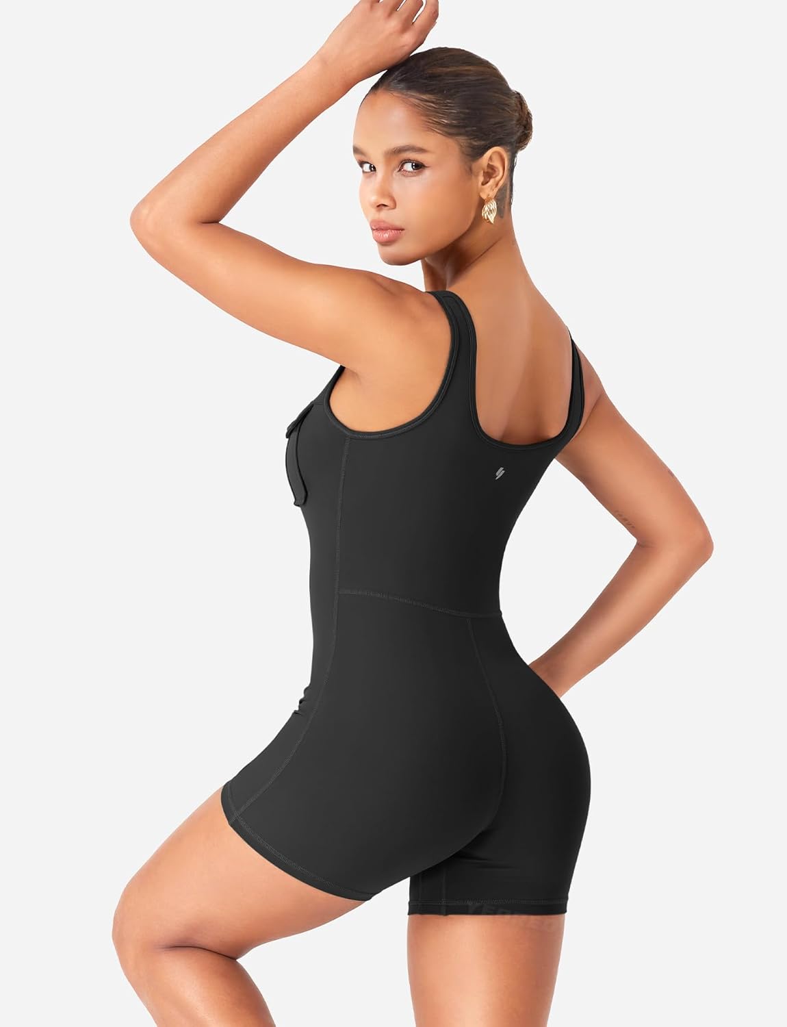 YEOREO CoreFlex Workout Jumpsuits for Women One Piece Backless Sleeveless Jumpsuit with Pockets Cargo Zip Up Gym Yoga Rompers - Image 5