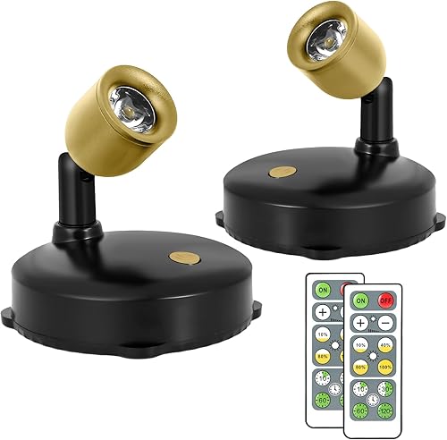 Miniatura 8 de Foco inalámbrico con pilas, luces RGB para interiores con control remoto y temporizador, luces LED de disco, luces de acento regulables, luces de