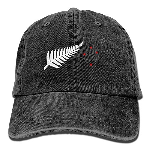 longkouishilong Gorras béisbol New Zealand Flag Maori Fern Stars Denim Hat Adjustable Mens Baseball Caps