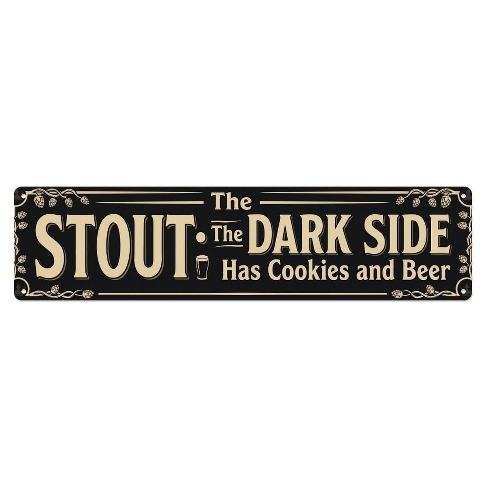 Stout Dark Pub Beverage Metal Tin Sign Plaque Wall Decor for Cafe, Club Bar, Office, Home Garden Metal Poster 4x16Inch