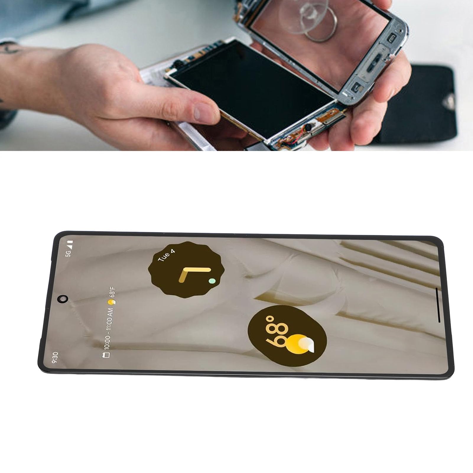Bildschirmaustausch für Smartphone, Display Touchscreen Baugruppe mit Fingerabdruckerkennung, Hohe Berührungsempfindlichkeit, mit Reparaturwerkzeugen
