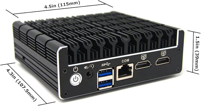 Protectli Vault FW4B - 4 Port, Firewall Micro Appliance/Mini PC - Intel Quad Core (Celeron J3160), AES-NI, Barebone - Compatible with pfSense/OPNsense etc