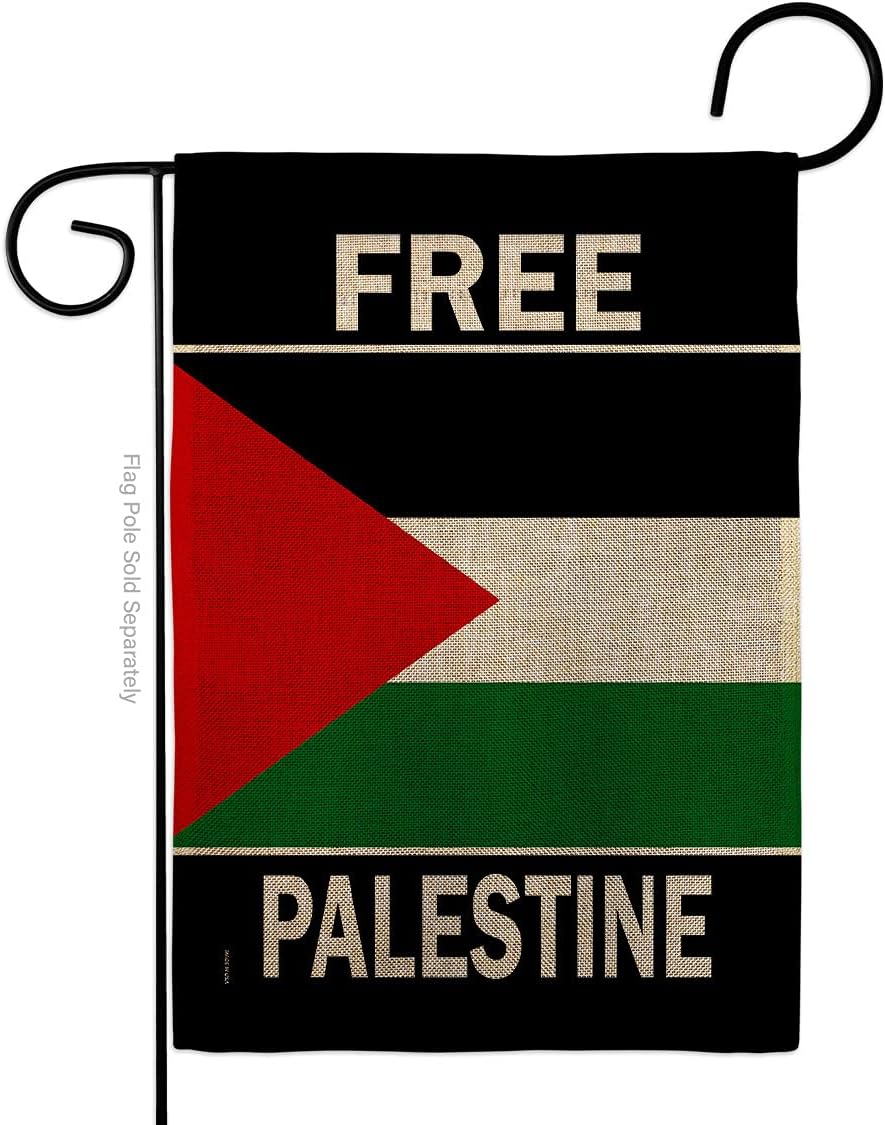 Free Palestine Burlap Garden Flag Support Pray for Home Stand with Country International World Small Decorative Gift Yard House Banner Double-Sided Made In USA 13 X 18.5