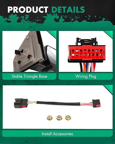 Miniatura 5 de Scitoo espejo retrovisor eléctrico y cromado con luces de aplique y luces intermitentes para Ford F-150 modelos 2007 a 2014, Passenger Side Mirror