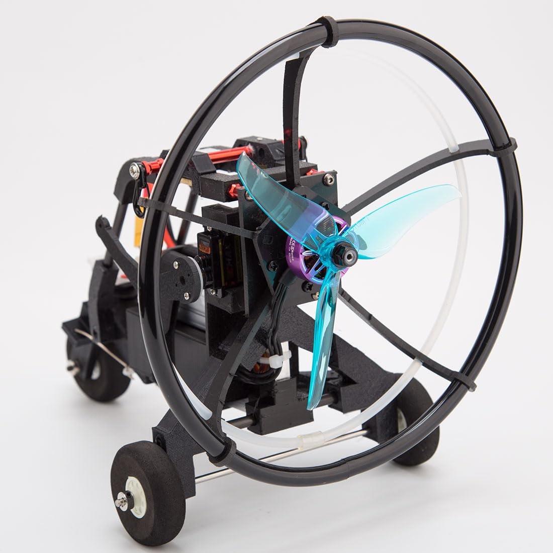 Mini parapente eléctrico de acrobacias a control remoto de 2.4 G, parapente de vuelo acrobático de alta altitud de 150 cm con carrito con ruedas y color de tela de paraguas aleatorio, regalo ideal