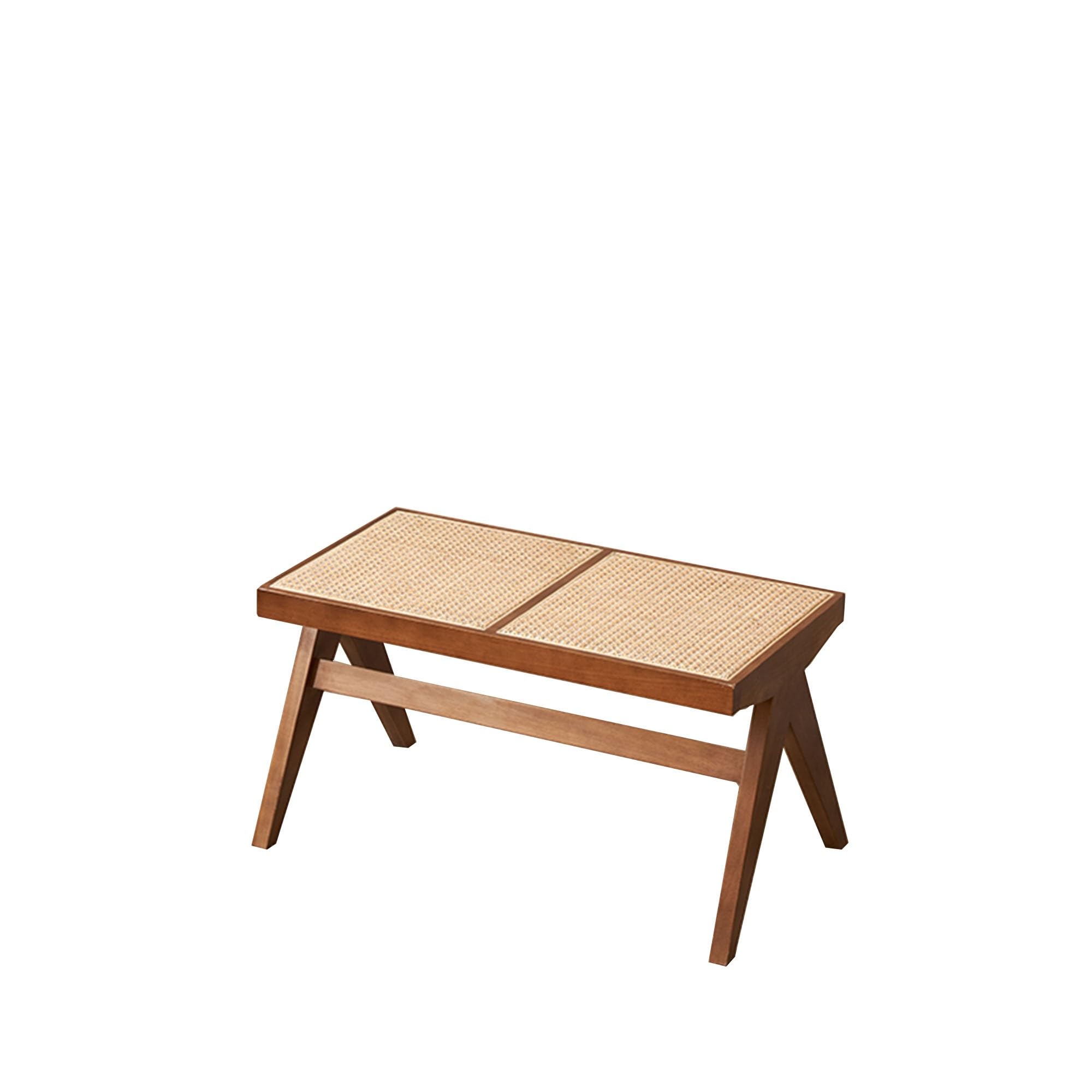 MSHGSKU Farmhouse Rattan Woven Bench Seat for Entryway, Bedroom, and Living Room