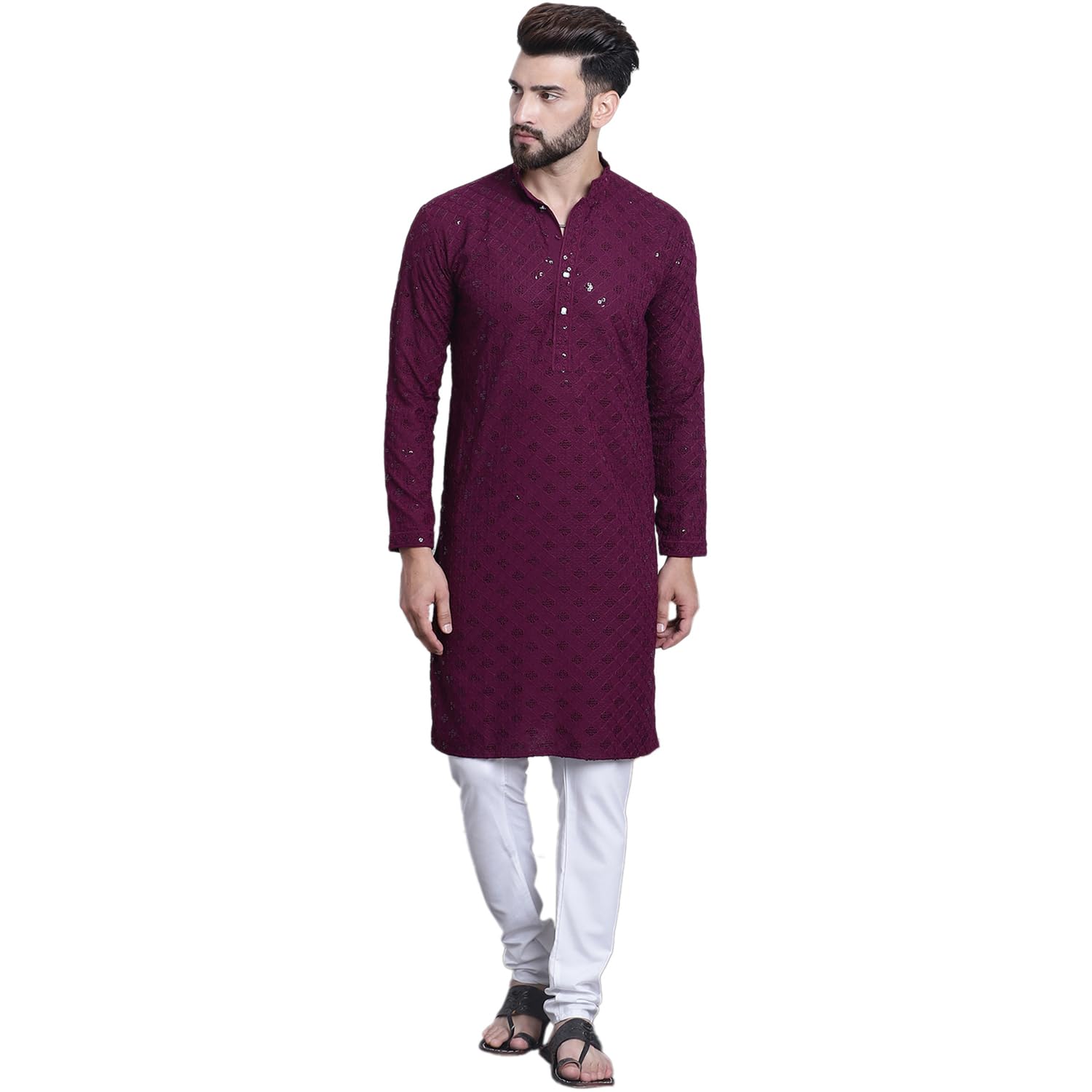 Sojanya(Since 1958, Men's Pure Cotton Sequence Kurta & Pyjama Set