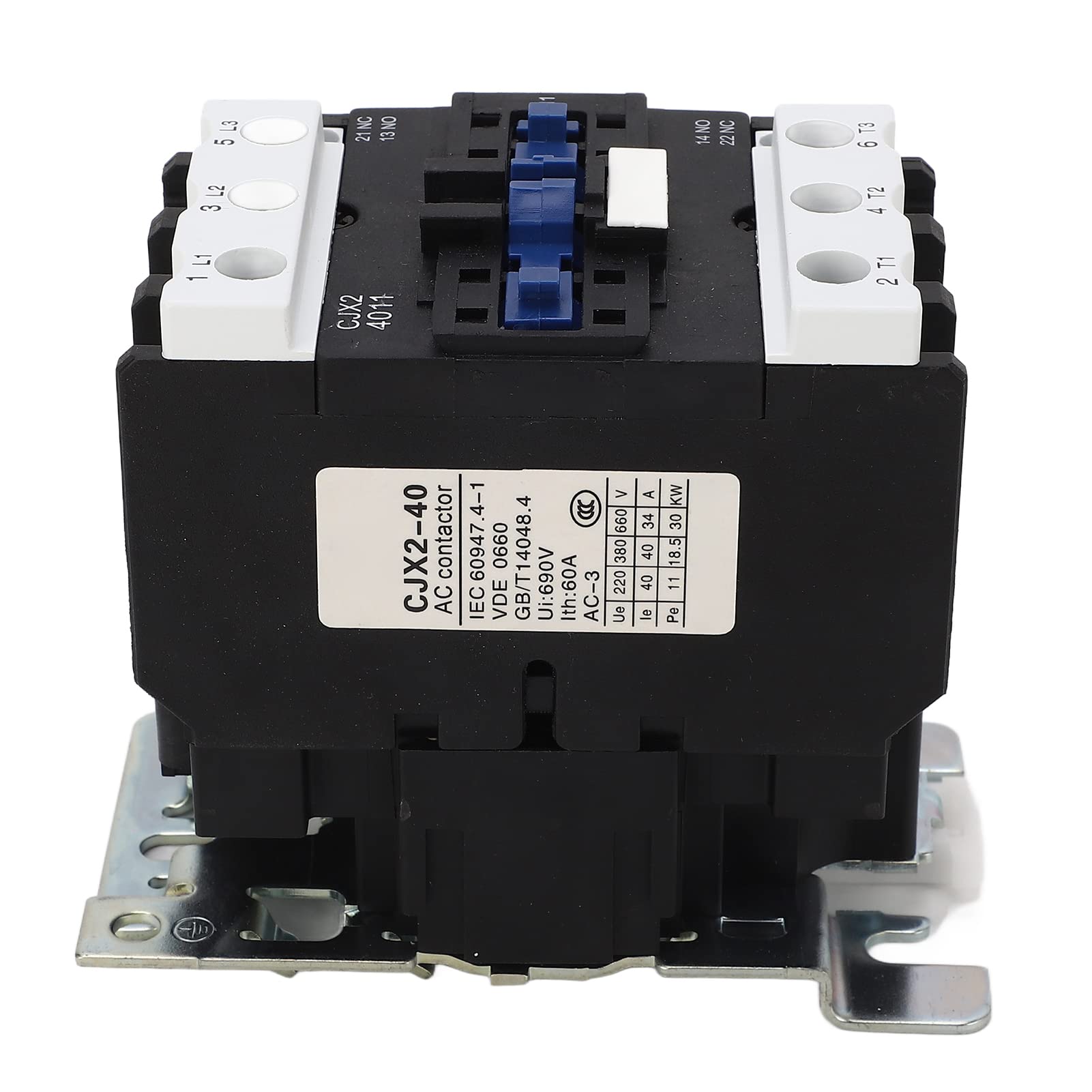 Fafeicy Contactor CA 220V 40A 3P 1NO 1NC Contacto Plata Montaje Riel