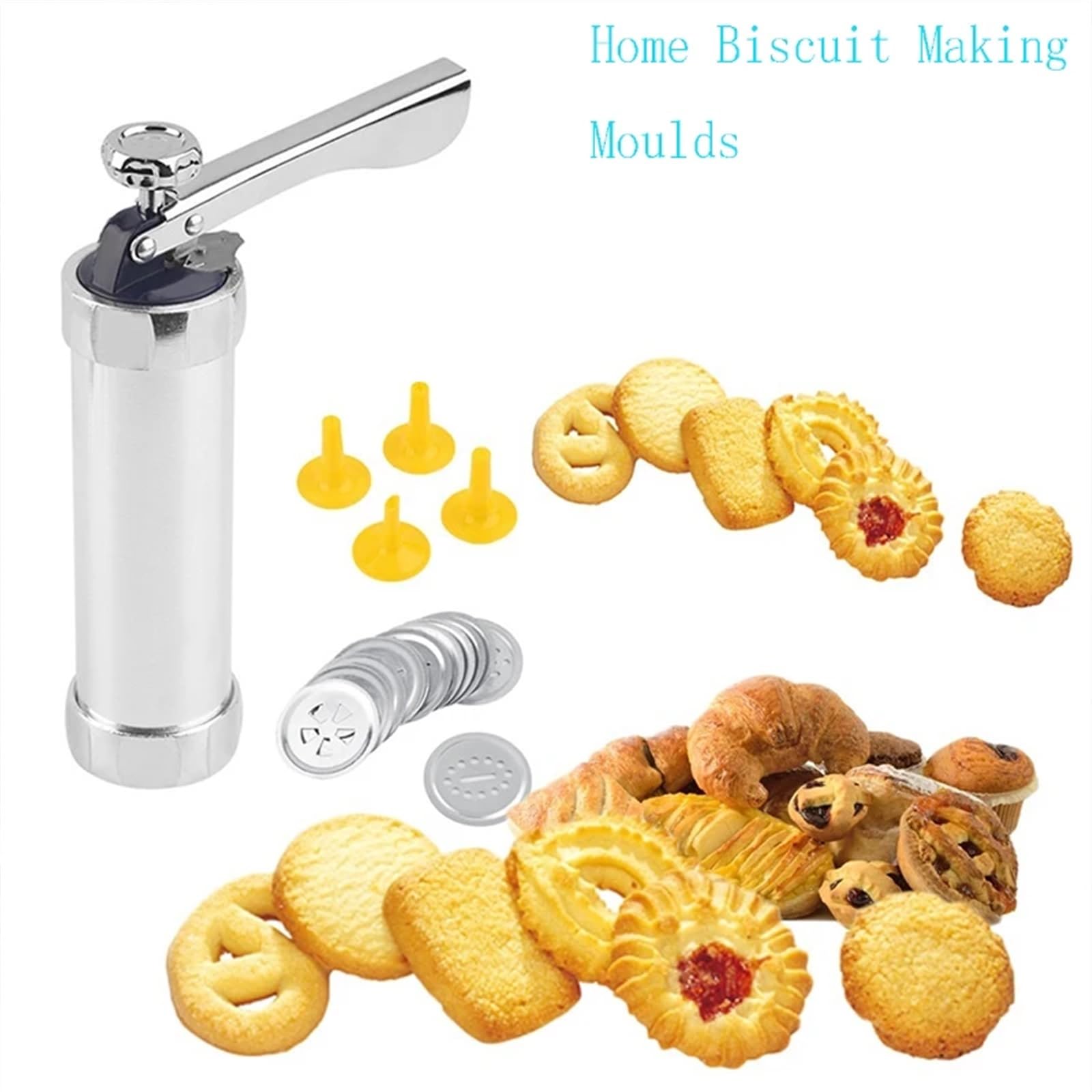 Manga Pastelera Aluminium Alloy Cake Cream Decorating Sets Cookie Making Machine Nozzles Mold Pastry Syringe Extruder Kitchen Baking Tools(24 IN 1,1 Set)