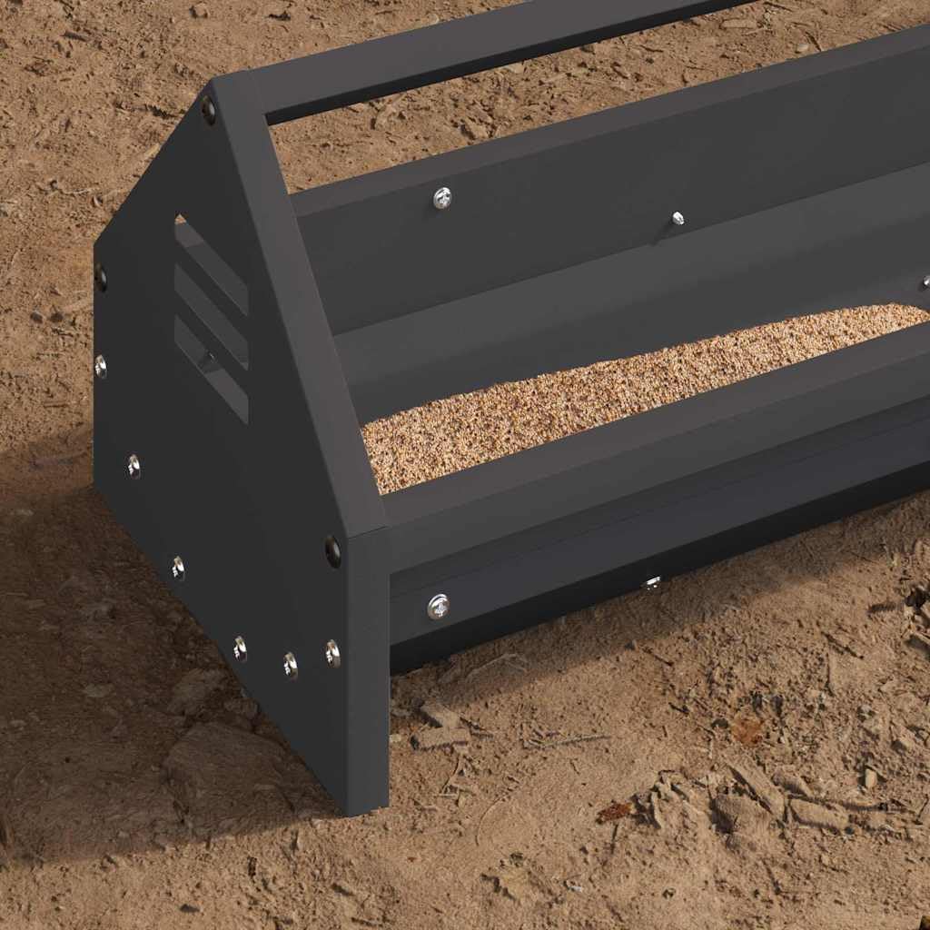 Mangloder - Canal de alimentación para pollos de acero laminado en frío, 108 x 20,5 x 20 cm, capacidad de 5 kg, para jardín y establo, resistente a la intemperie, con agujeros de drenaje, fácil de