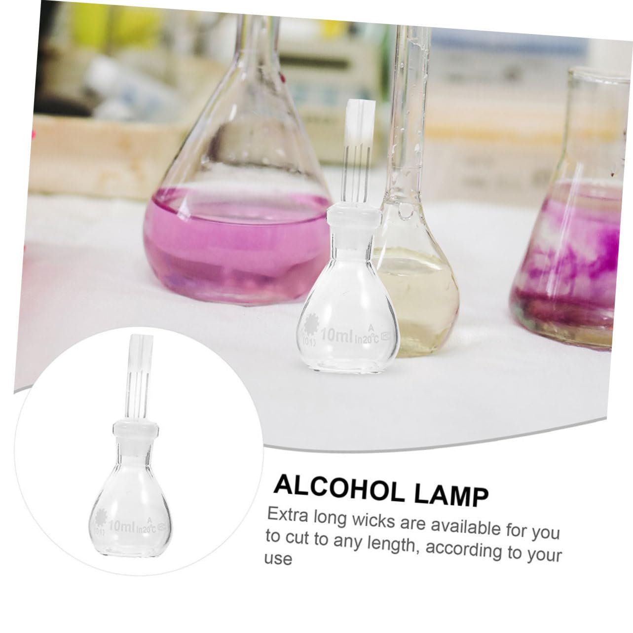 HEALEEP 50ml Laboratory Glass Pycnometer Reagent Bottle Stopper Accurate Density Measurement Glass Storage Bottle