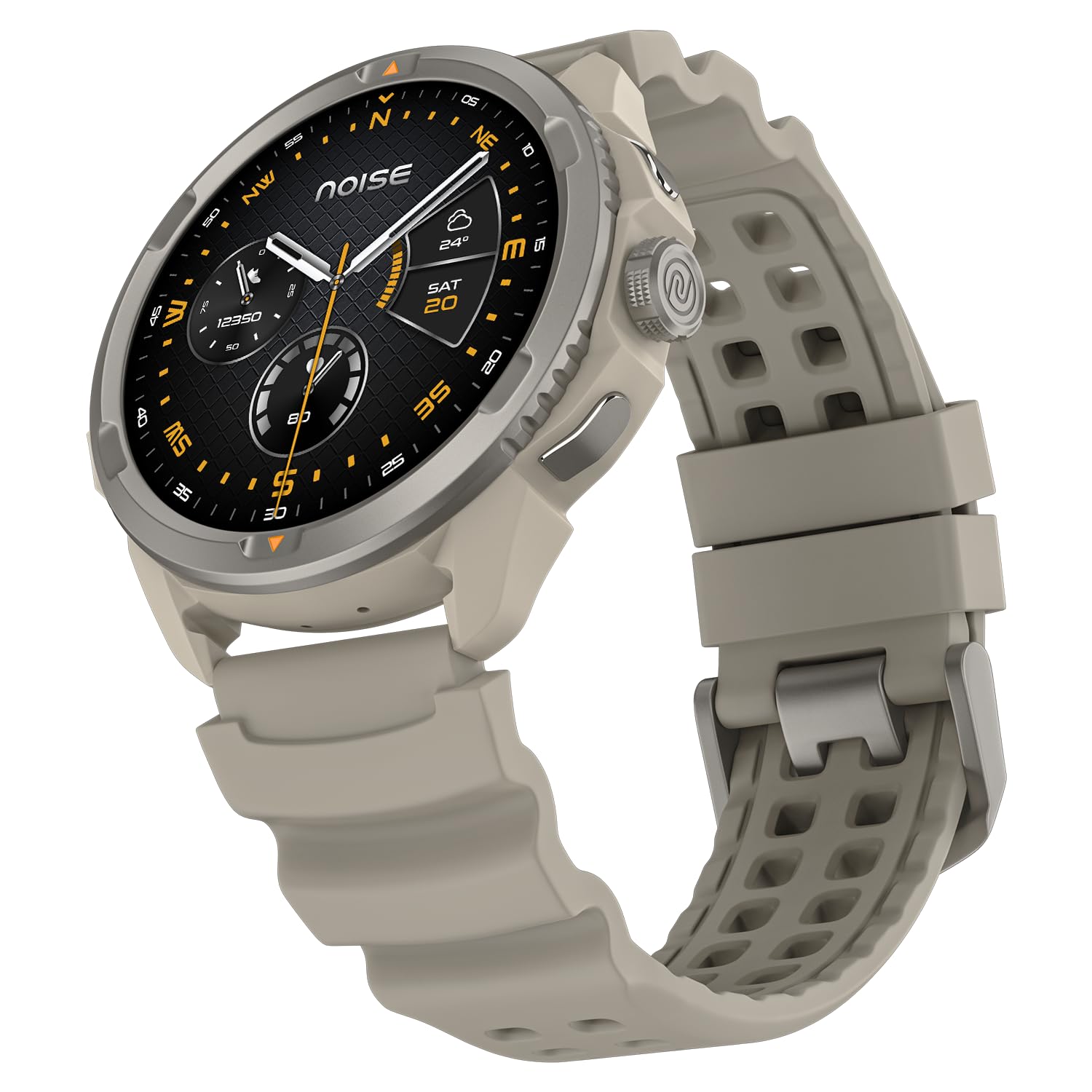 Noise Endeavour Pro Outdoor Rugged Military Smart Watch, Titanium Alloy Bezel, Dual-Band GPS, 164ft Water Resistance, 28 Days Battery on Standby, AI Companion, for iOS & Android (Driftstone Beige)-image-44