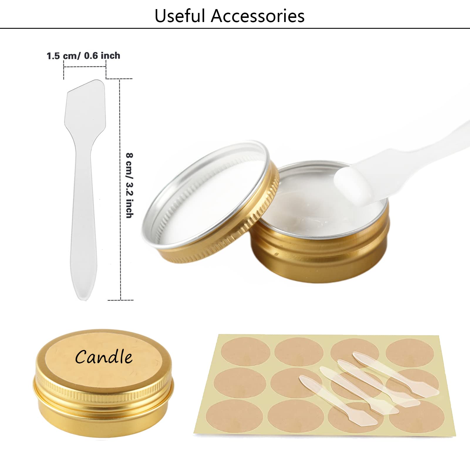 50 Pezzi Barattoli di alluminio 15ml Oro - D41mm x H17mm Scatola Rotonda in Alluminio con Tappo a Vite Contenitori in Metallo per Lozione Crema Maschera Mini Candela