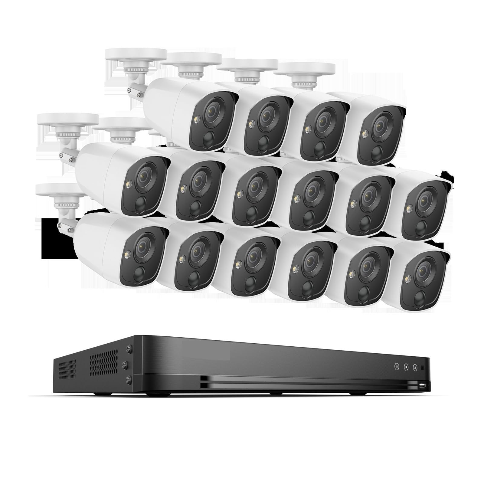 Kamera bezpieczeństwa, 32-kanałowy System Bezpieczeństwa Wideo 1080P H.265 Rejestrator DVR Nadzór Wideo Zestawy Kamer CCTV Zewnętrzne Wykrywanie PIR IP67(NONE,32CH DVR 16Pcs Kits)