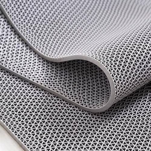 Tapis de drainage antidérapant en PVC gris pour douche et piscine