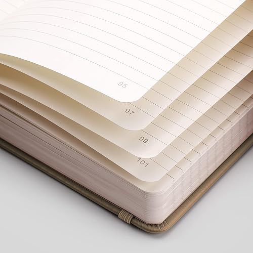 Miniatura 8 de EMSHOI Cuaderno de diario rayado, diario de cuero de 4.23 ozm con notas adhesivas y 256 páginas numeradas, cuaderno A5 de tapa dura con rayas