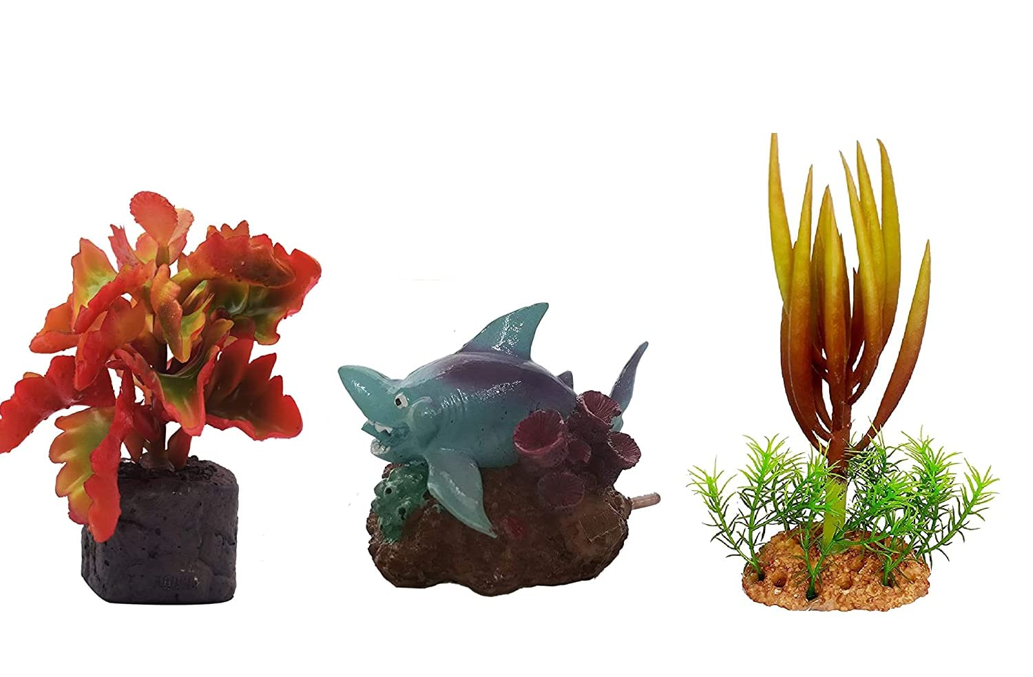 emily pets Aquarium Decorative Artificial Plastic Plant with Blue Shark Decorative Ornaments for Fish Tank (B07MHC123V) Amazon Price History, Amazon Price Tracker