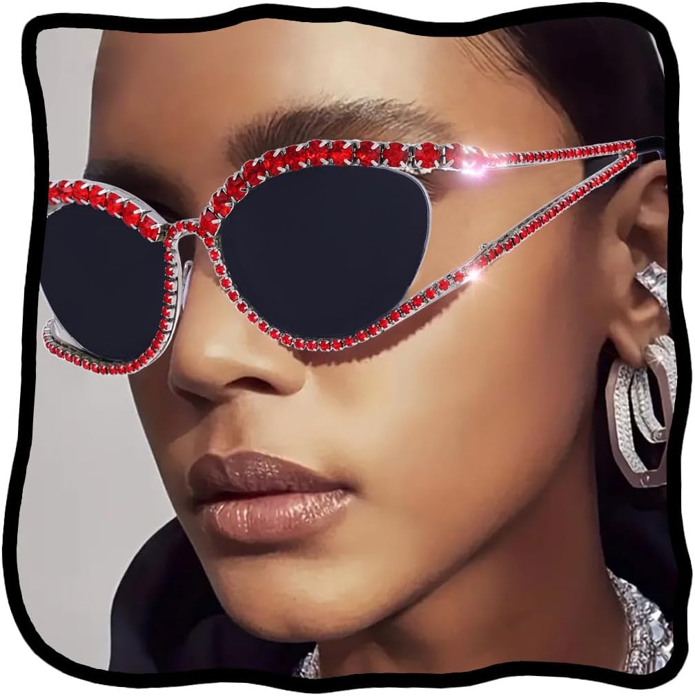 Woeoe Rhinestone Sunglasses for Women Bling Sun Glasses Woeoe Rhinestone Sunglasses for Women Bling Sun Glasses