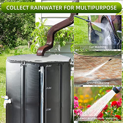 Rain Barrel Water Collection System - Portable Water Storage Tank,Rainwater Collect System Downspout, Water Catcher Container With Filter Two Spigots And Overflow Kit #TOP6