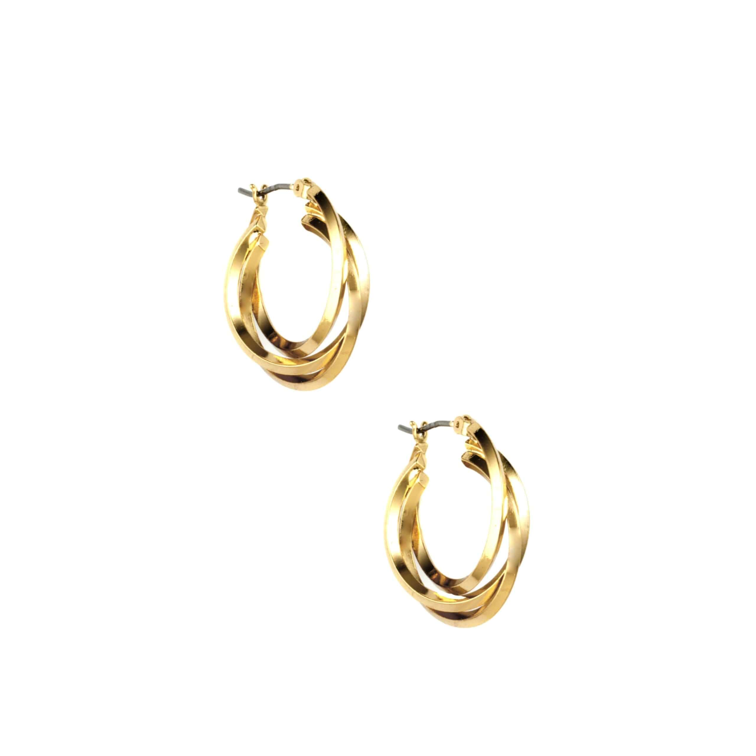 Anne Klein Women's Multi Row Hoop Earrings, Layered Statement Fashion Jewelry for Everyday and Evening Wear