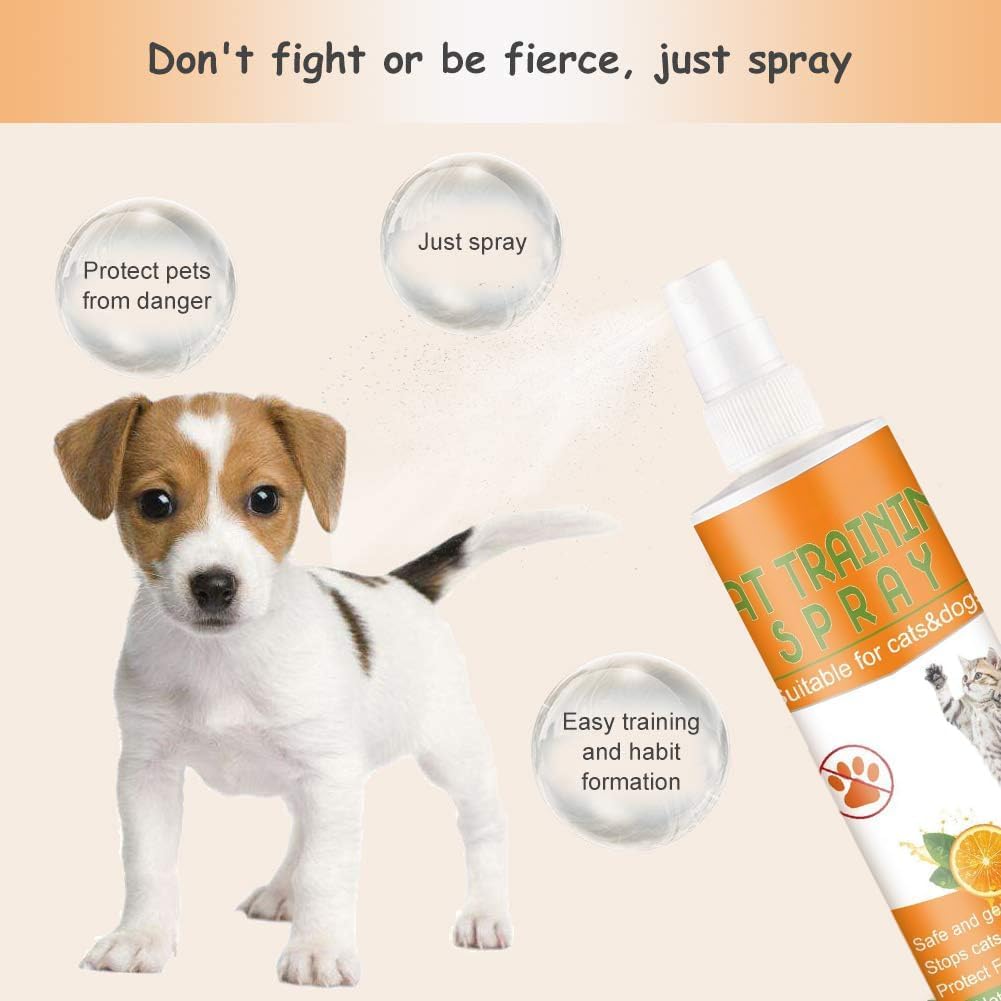 Spray Anti Graffio per Gatti 120 ML, Spray Addestramento Gatti, Protettore Mobili da Graffi per Interni ed Esterni, Divano, Porta