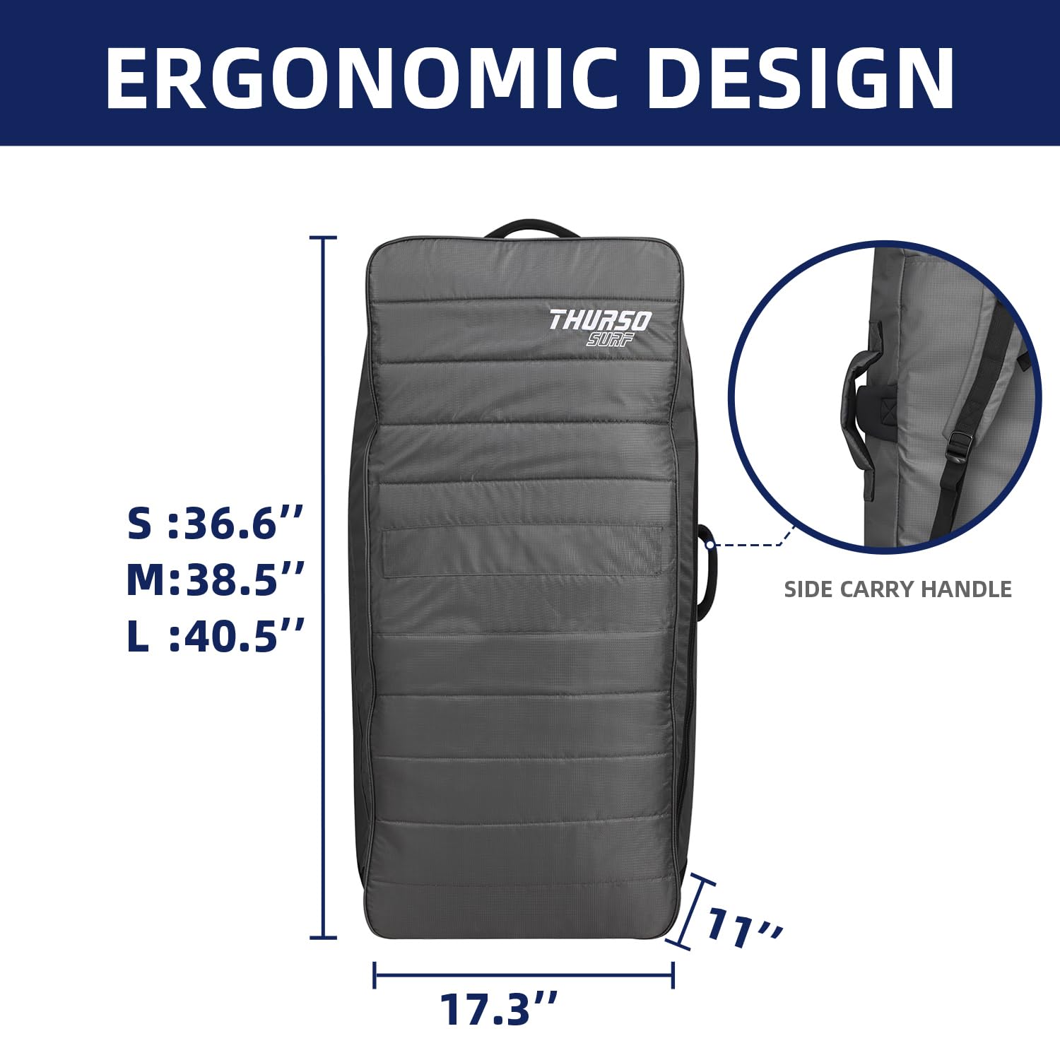 THURSO SURF Sac de planche à pagaie gonflable avec roulettes, sac à dos de rechange pour planche à pagaie SUP jusqu'à 12'6 et accessoires, grande capacité, sac à dos de transport de voyage