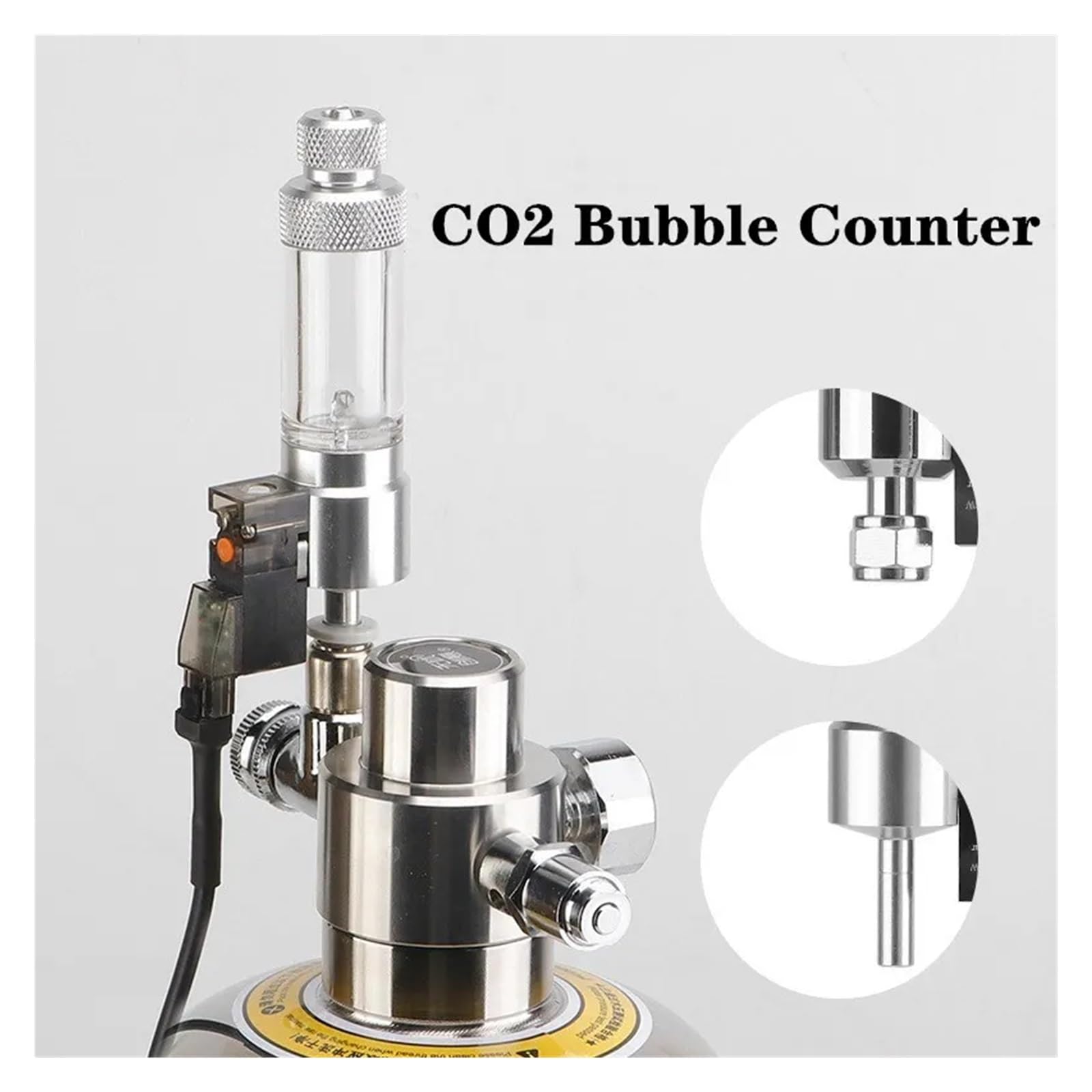 Régulateur de Compteur de Bulles de CO2 for Aquarium, système de contrôle de la réaction du CO2, Kit d'électrovanne magnétique, Valve de contrôle, Accessoires for Aquarium(Quick Plug)