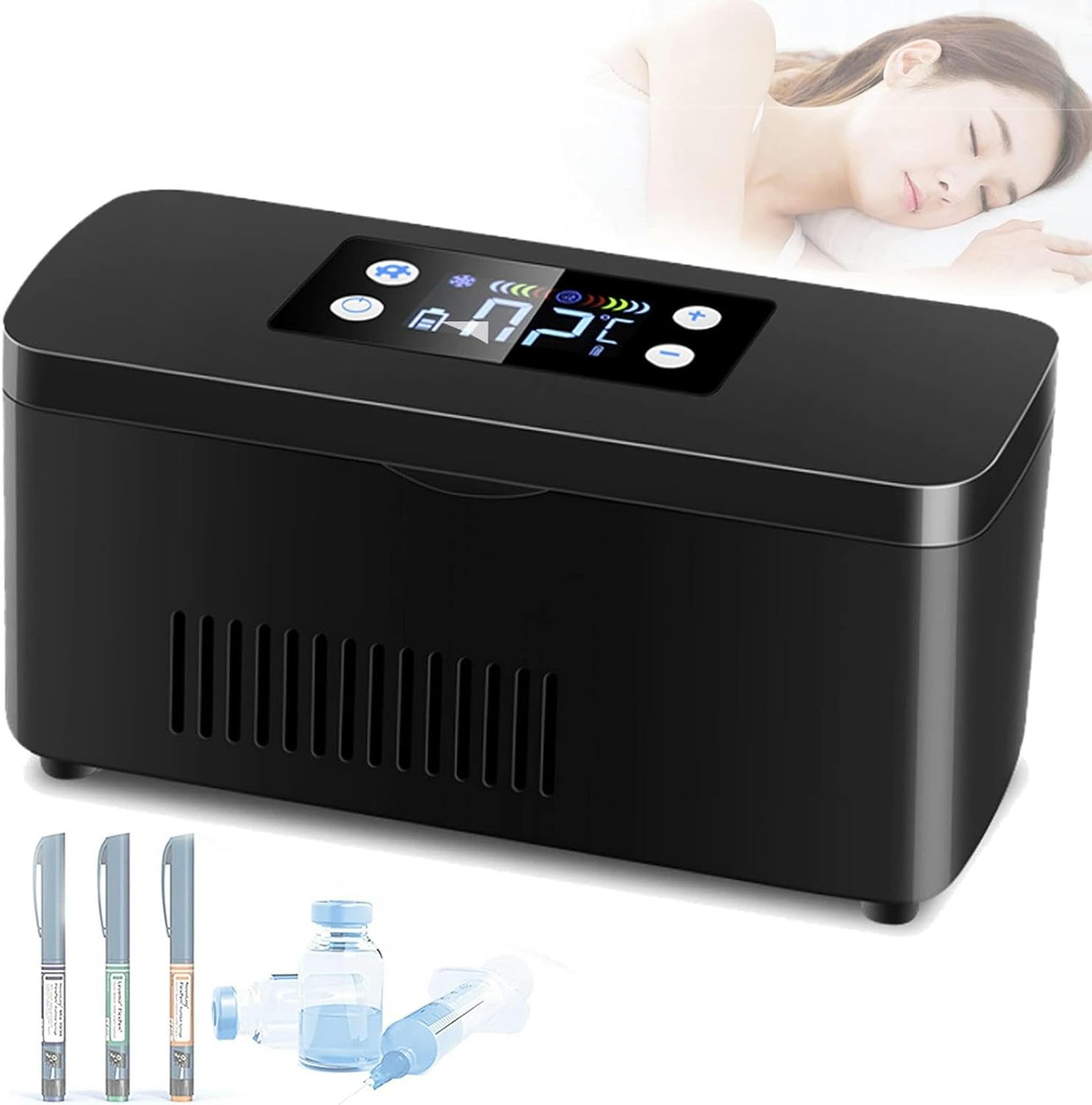 Estuche de Viaje para Enfriar insulina, refrigerador médico portátil, refrigerador pequeño con Pantalla LCD, baterías de 10200 mAh, para el hogar, Viajes, automóviles, Aviones, Gran Capacidad