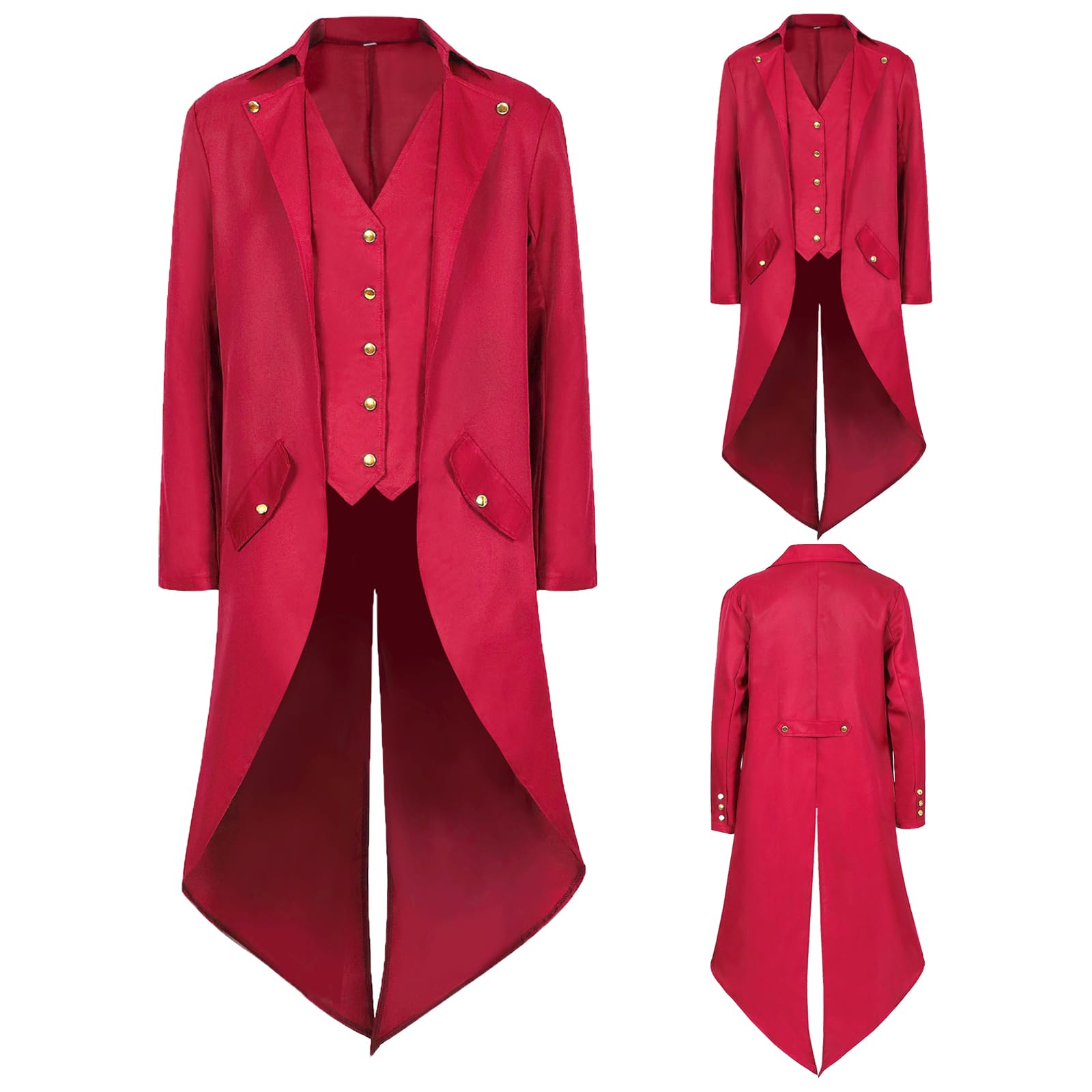 Disfraz medieval para hombre, estilo victoriano, steampunk, gótico, vintage, disfraz de Halloween