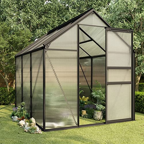 Yeziyiyfob 6X6X6.4 Ft Greenhouse Plastic Shed Green House For Plants Greenhouses For Outdoors Outside Heavy Duty Prefab House Garden Shed Aluminum Frame Polycarbonate Panels Uv-Resistant 204 Ft³ #TOP17