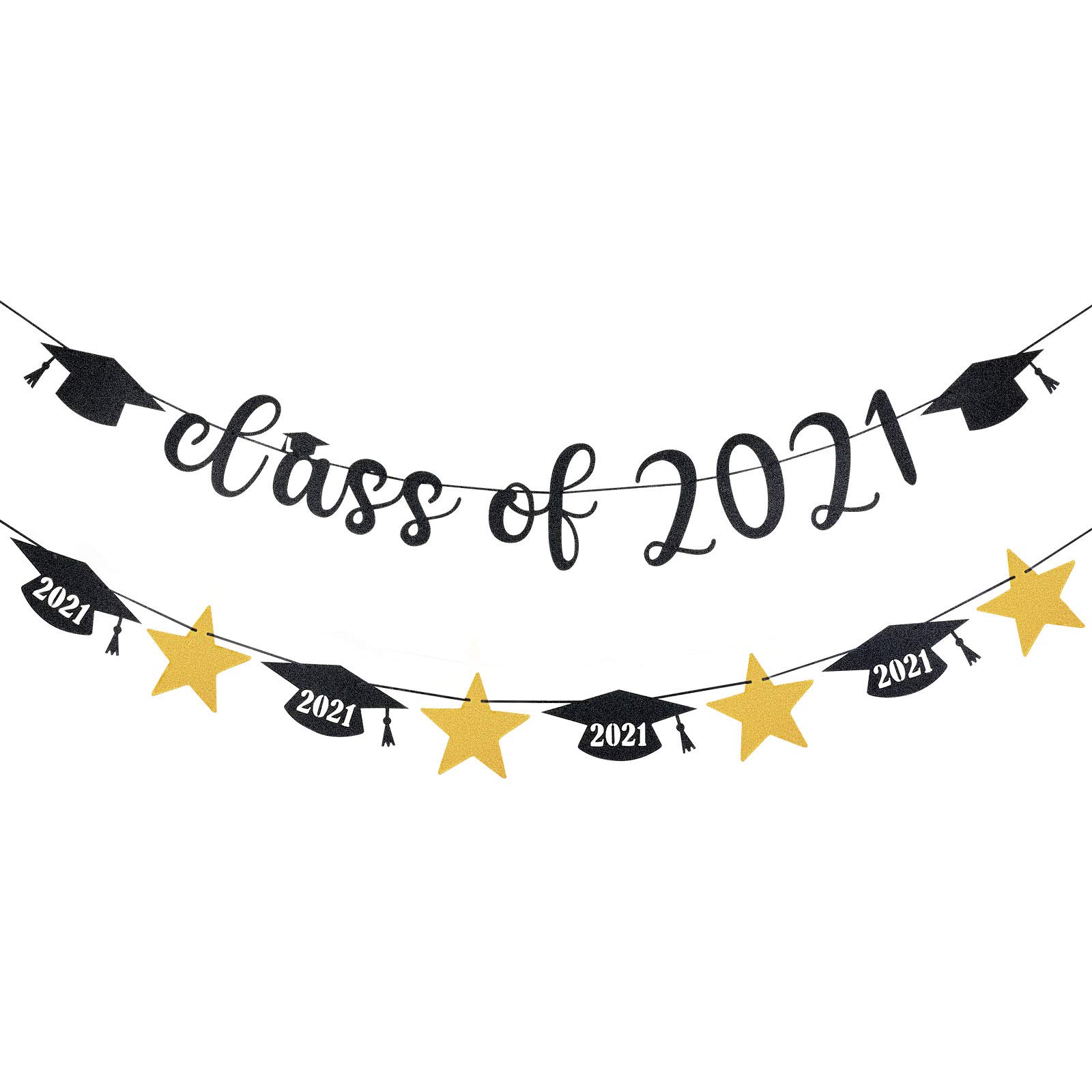 Buy 2021 Graduation Party Decorations Black Glittery Class of 2021