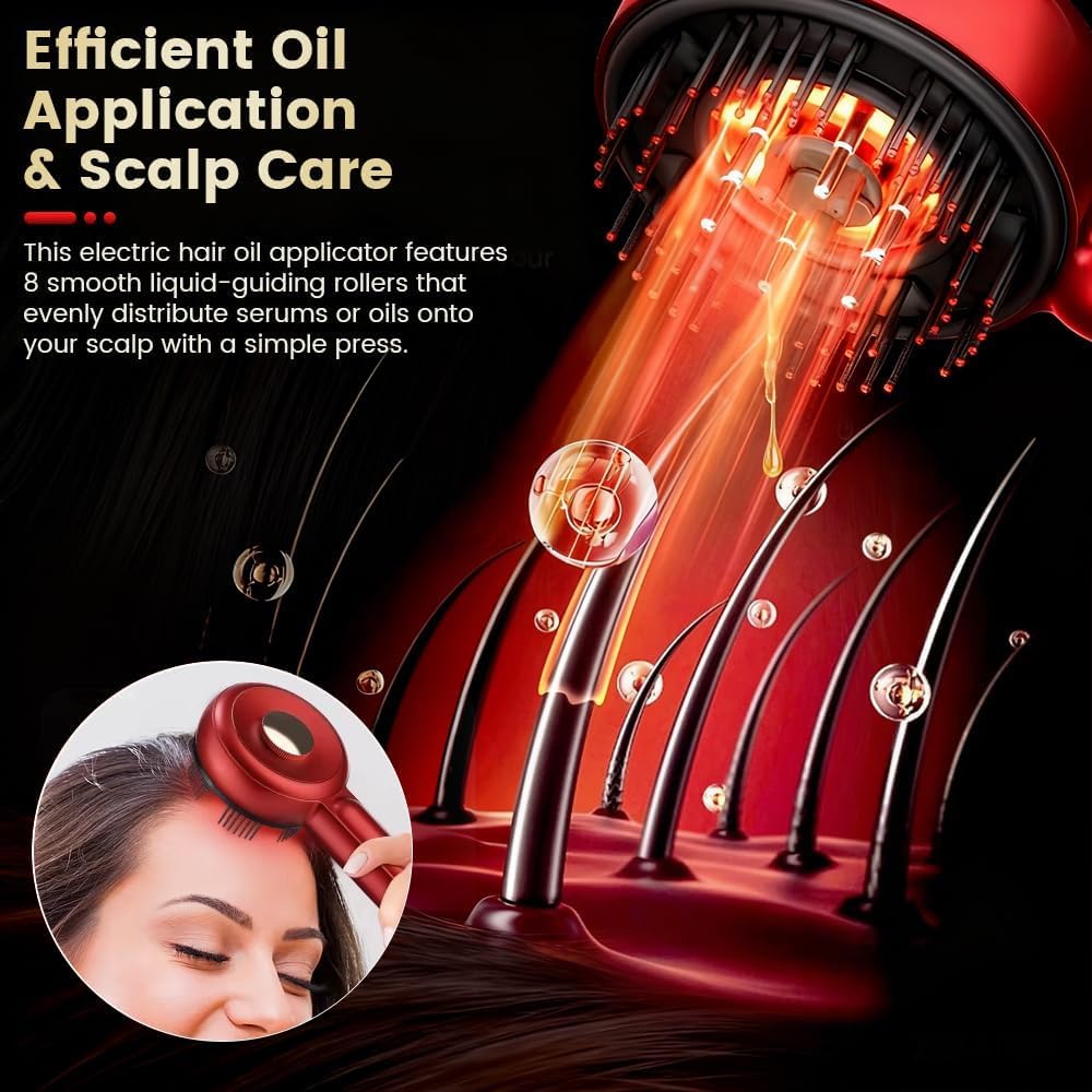 3 in 1 Scalp Massager Hair Growth Hair Oil Applicator, Electric Scalp Brush for Deep Cleansing, Stimulates Hair Regrowth for Men & Women, Waterproof Head Massager for Scalp Care and Relaxation at Home