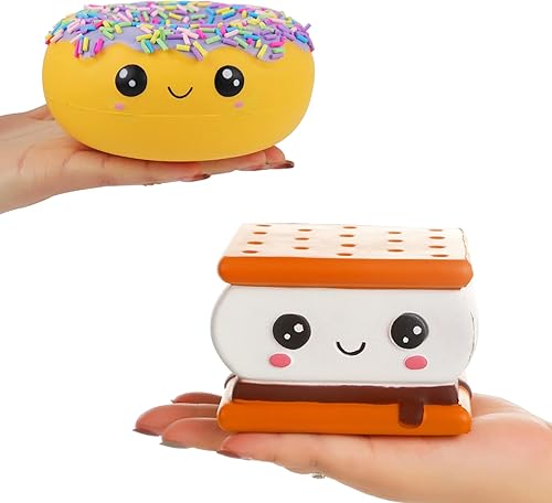 Anboor Squishy Smore Toy Lindo Squeeze Donut Food Soft Cake Slow Rised Alivio del Estess Pan Niños Regalo