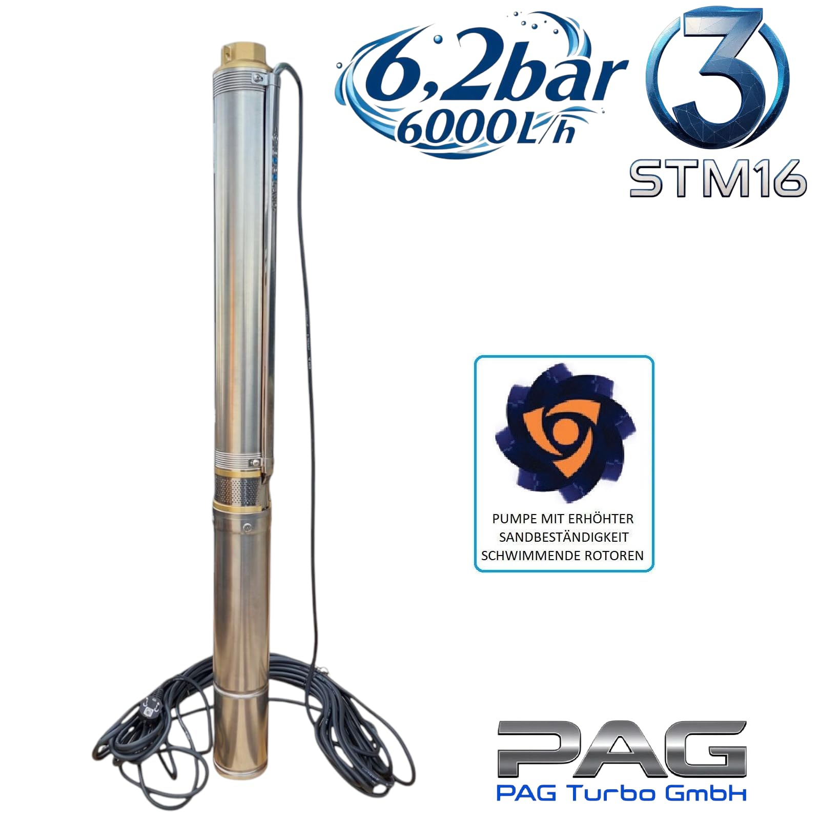 5" Tiefbrunnenpumpe BRUNNEN-STAR 3000-4-400V