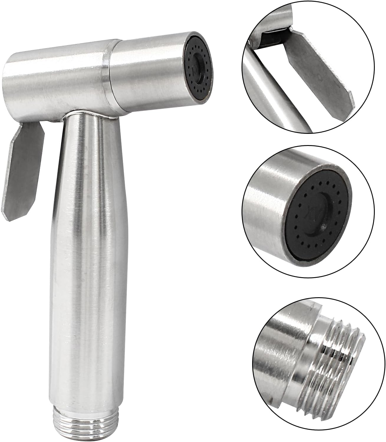 2 Pieces Bidet Sprayer Head Stainless Steel Handheld Toilet Bidet Sprayer Portable Pet Shower Seat Bidet Attachment Personal Hygiene Feminine Wash