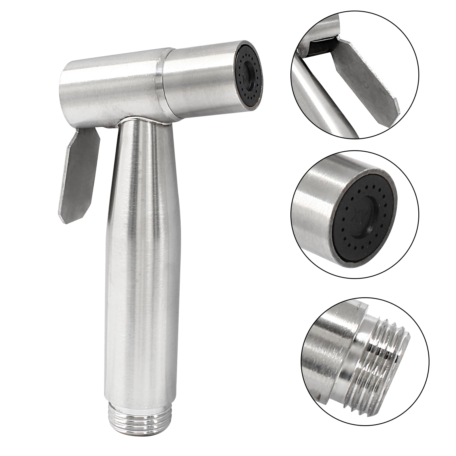 2 Pieces Bidet Sprayer Head Stainless Steel Handheld Toilet Bidet Sprayer Portable Pet Shower Seat Bidet Attachment Personal — view 3